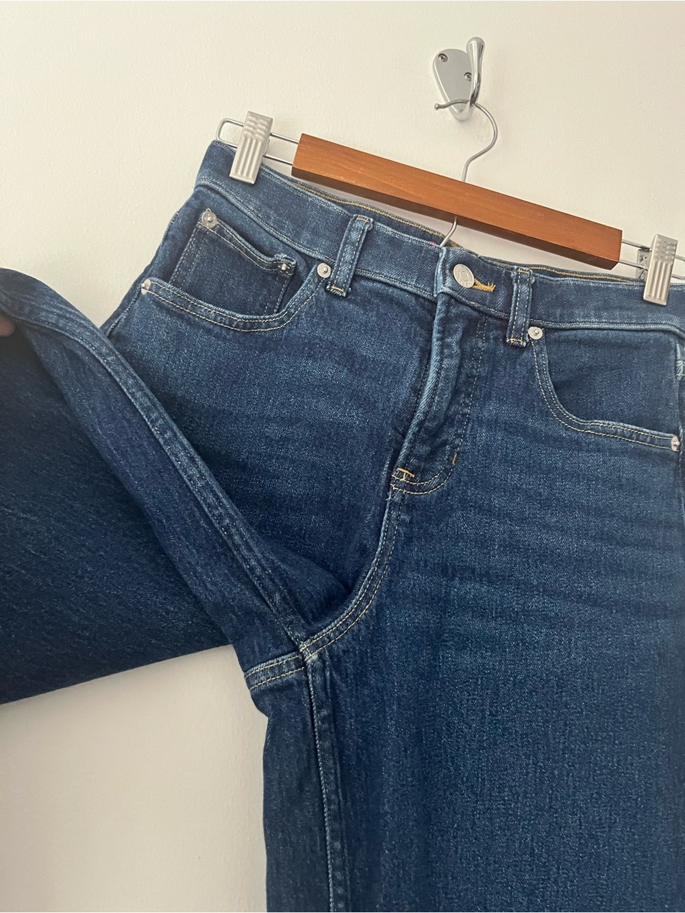 Spanx Spanxshape Authentic 360 Wide Leg Blue Denim Jeans Small Petite - Picture 4 of 11